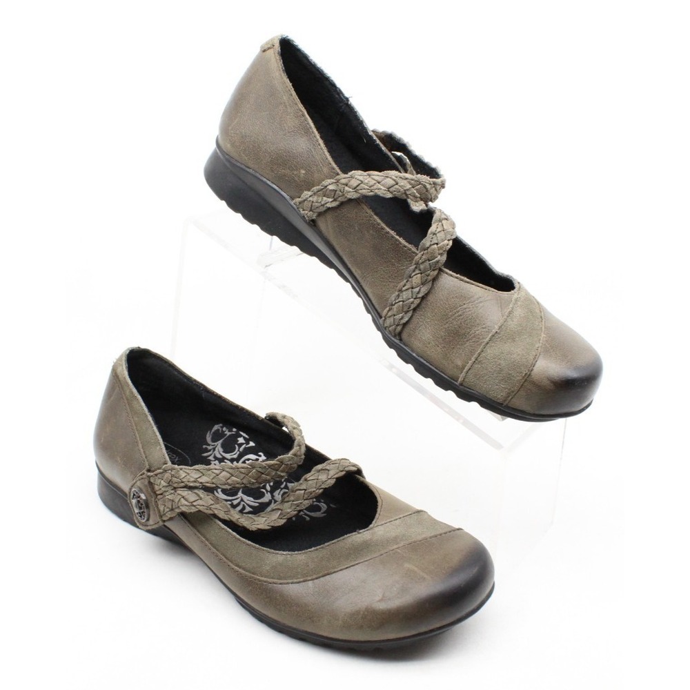 Aetrex Ada Braided Mary Jane Comfort Flats Brown Size 8.5 US